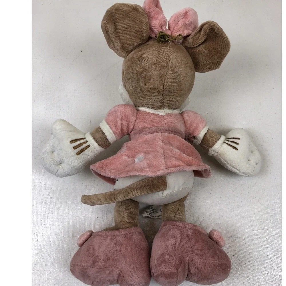 Minnie Mouse Pastel Plush Crinkle Rattle Baby Pink Polka Dot Dress Disney‎ 2010